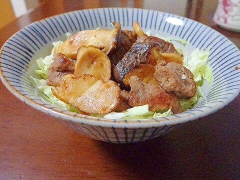 牛ヒレエリンギのさっぱり丼